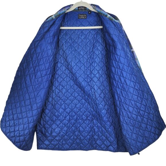 Christopher Hart Shirt Mens 2XL Blue Plaid Ranch Barn Lined Shacket Jacket - Picture 3 of 14